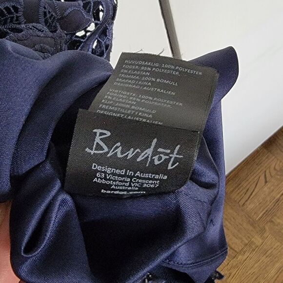 NWOT Indigo Blue High Neck Sleeveless Lace Dress - Picture 7 of 8